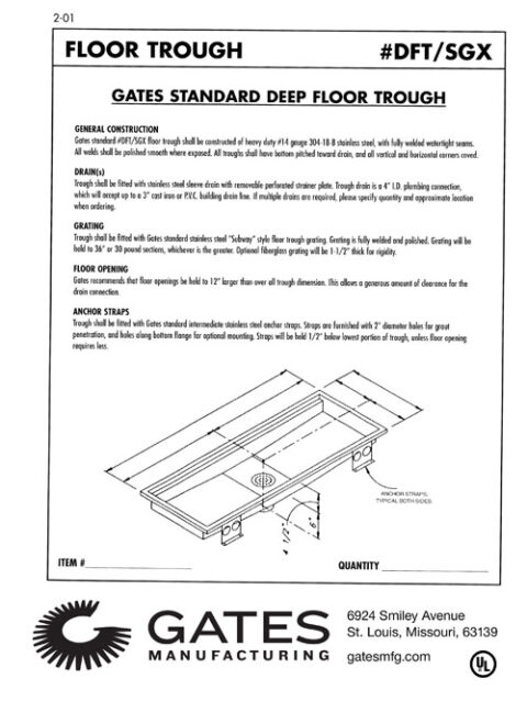 Gates Floor Trough DFT SGX - Gabriel Group